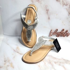 Silver studded sandals new
